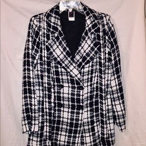 Black and White Wool Pea Coat.